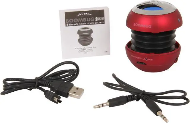 Alt view image 5 of 6 - Boombug Bluetooth Portable Mini Premium Speaker - SPLBT12-3, Metallic Red