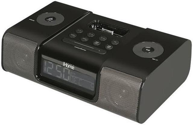 IHOME iP97 BLACK CLOCK RADIO AND popular IPOD/IPHONE SPEAKER No Remote