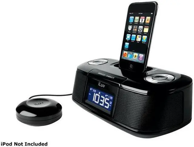 Alt view image 2 of 14 - iLuv Vibro Desktop Alarm Clock with Bed Shaker for iPod                                                        iMM153BLK