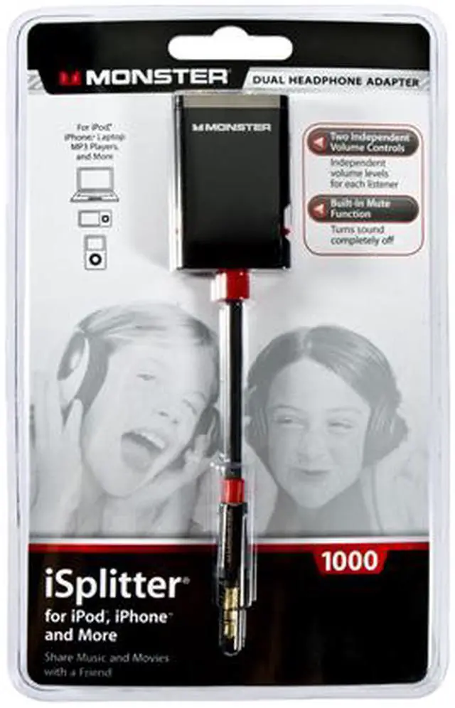 Alt view image 3 of 4 - Monster Cable iSplitter 1000 for iPad, iPod and iPhone AI 1000 Y-SPLT