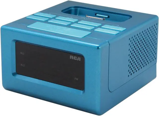 Main image of RCA Clock Radio Docking Station (Blue) for iPhone and iPod RC130iBL