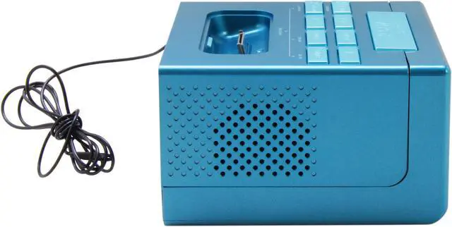 Alt view image 3 of 6 - RCA Clock Radio Docking Station (Blue) for iPhone and iPod RC130iBL