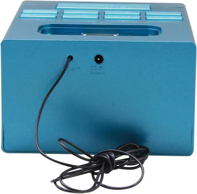 Alt view image 4 of 6 - RCA Clock Radio Docking Station (Blue) for iPhone and iPod RC130iBL