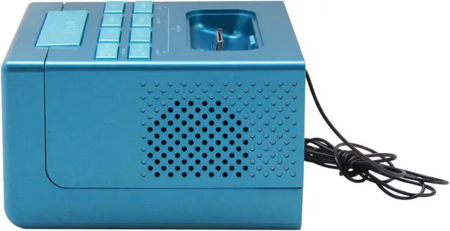 Alt view image 5 of 6 - RCA Clock Radio Docking Station (Blue) for iPhone and iPod RC130iBL