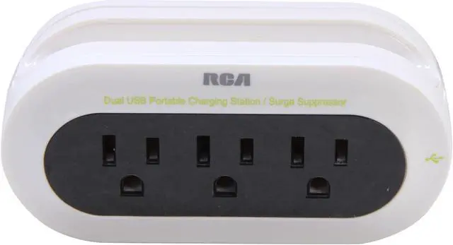 Alt view image 2 of 6 - RCA Travel Charger with Surge Protection PCHSTAT2R