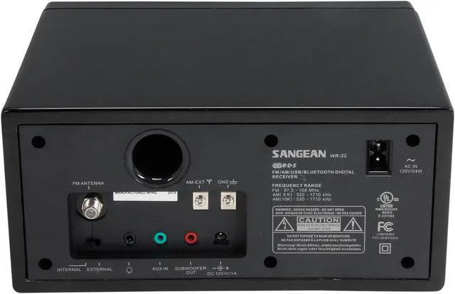 Alt view image 4 of 5 - SANGEAN FM-RBDS / AM / USB / Bluetooth Digital Receiver WR-22BK