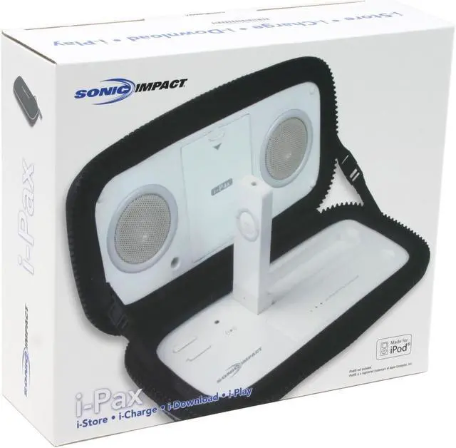 Alt view image 10 of 10 - Sonic Impact Portable Speakers for iPod shuffle Model i-Pax