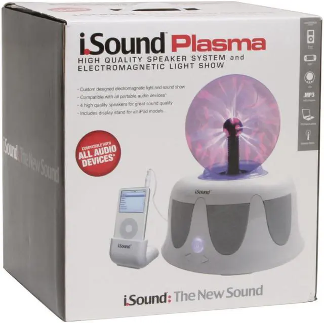 Alt view image 4 of 4 - i.Sound Plasma white Speaker System and electromagnetic light show for iPod Model DGIPOD-362