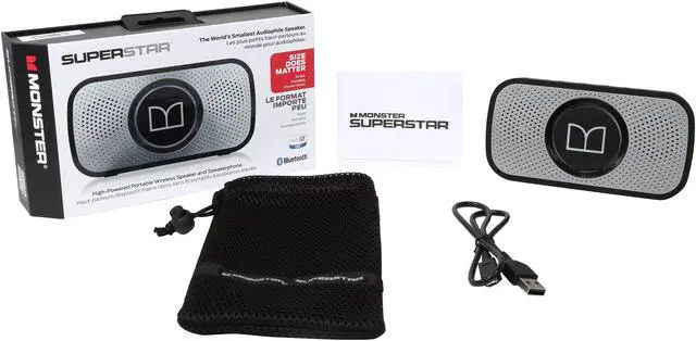 Alt view image 6 of 6 - Monster Cable MSP SPSTR BT BK GY WW** Superstar Bluetooth Speaker