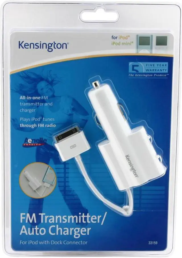 Alt view image 2 of 3 - Kensington FM Transmitter/Auto Charger for iPod Model 33159