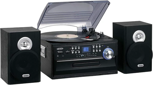 Alt view image 2 of 5 - Jensen JTA-475 3-Speed Stereo Turntable with CD System, Cassette and AM/FM Stereo Radio