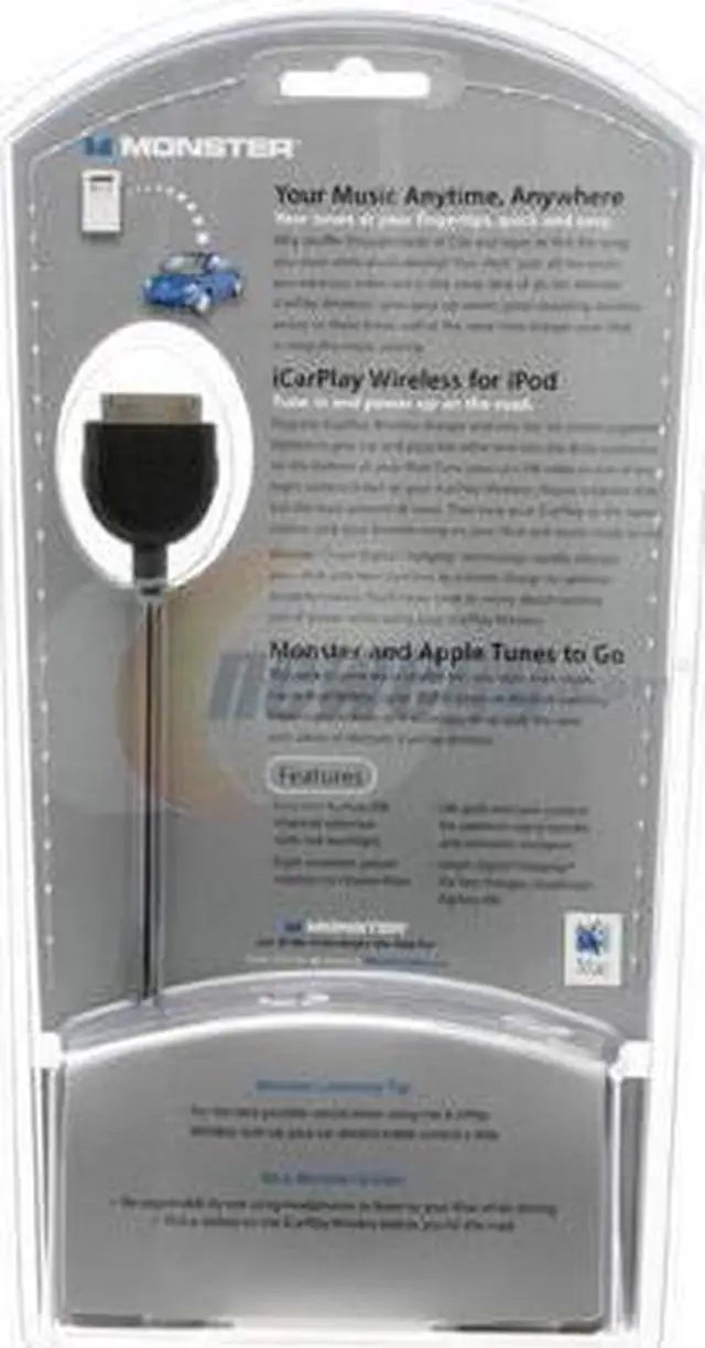 Alt view image 2 of 3 - Monster Cable iCarPlay Wireless - FM Transmitter for iPods with Dock Connection 126133