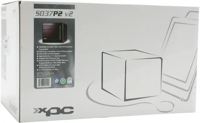 Alt view image 14 of 14 - Shuttle SD37-P2-BK-V2 Intel Socket T(LGA775) Intel 975X Black Barebone