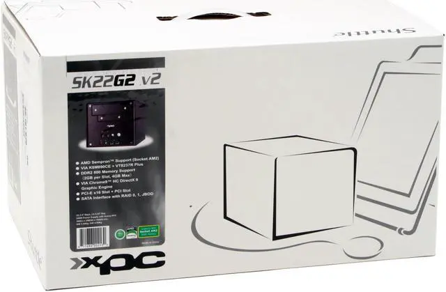 Alt view image 10 of 10 - Shuttle XPC SK22G2B V2 AMD Socket AM2 VIA K8M890CE Barebone