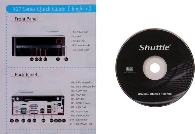 Alt view image 10 of 11 - Shuttle X27D Intel 945GC Mini / Booksize Barebone System