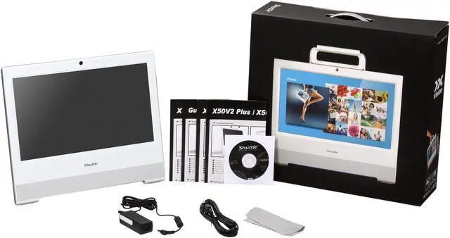 Alt view image 8 of 8 - Shuttle X50V2-PLUS (White) Intel Socket BGA559 Intel NM10 Barebone with Touchscreen
