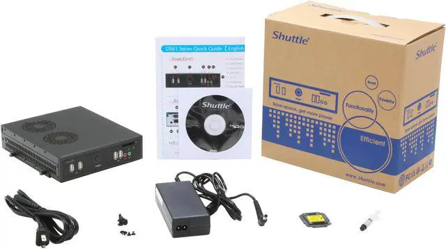 Alt view image 6 of 6 - Shuttle DS61 V1.1 Intel H61 Black Mini / Booksize Barebone System