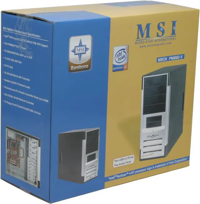 Alt view image 11 of 11 - MSI MBOX PM8M2-V Intel Socket T(LGA775) VIA P4M800 Barebone