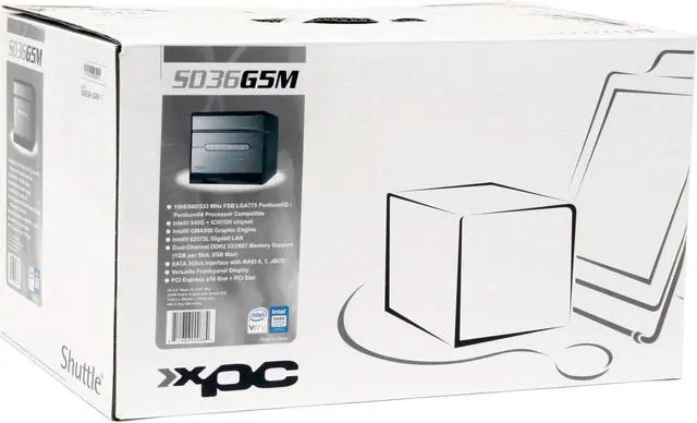 Alt view image 14 of 14 - Shuttle XPC SD36G5M Intel Socket T(LGA775) Intel 945G Barebone