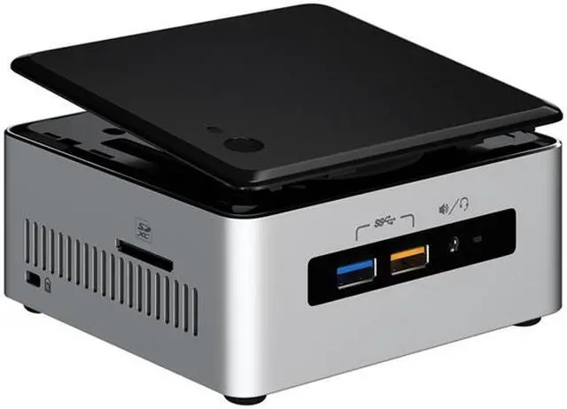 Alt view image 3 of 5 - Intel NUC (Next Unit of Computing) BOXNUC6I5SYH Aluminum and Plastic Mini / Booksize Barebone System