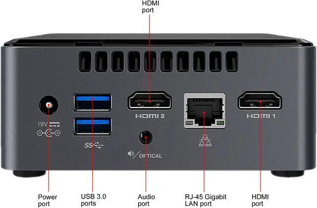 Alt view image 8 of 9 - Intel NUC (Next Unit of Computing) BOXNUC7PJYH1 Black Mini / Booksize Barebone System