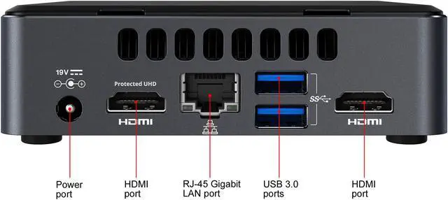 Alt view image 6 of 8 - Intel NUC (Next Unit of Computing) BLKNUC7i7DNK1E Black Mini / Booksize Barebone System