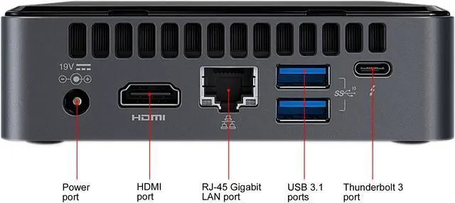 Alt view image 7 of 8 - Intel NUC (Next Unit of Computing) BOXNUC8i5BEK1 Intel Quad Core i5 Black Mini / Booksize Barebone System
