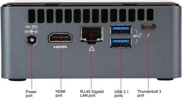 Alt view image 9 of 11 - Intel NUC (Next Unit of Computing) BOXNUC8i5BEH1 Black Mini / Booksize Barebone System