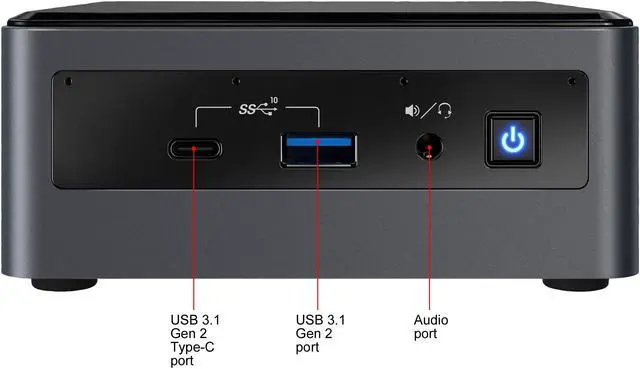 Alt view image 4 of 7 - Intel NUC 10 Performance Kit BXNUC10I7FNH1 10th Gen Intel Core i7-10710U Supports up to 3 Displays 5 USB Ports Mini / Booksize Barebone System