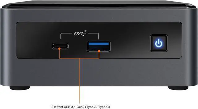 Alt view image 4 of 6 - Intel NUC 10 Core™ i5-10210U Processor  Frost Canyon BXNUC10i5FNHN1 Tall Mini PC Barebone supports M.2 and 2.5'' Drive