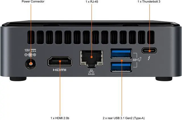 Alt view image 6 of 6 - Intel NUC 10th gen Frost Canyon BXNUC10i5FNKN1  Intel Core i5-10210U CPU  Mini PC Barebone