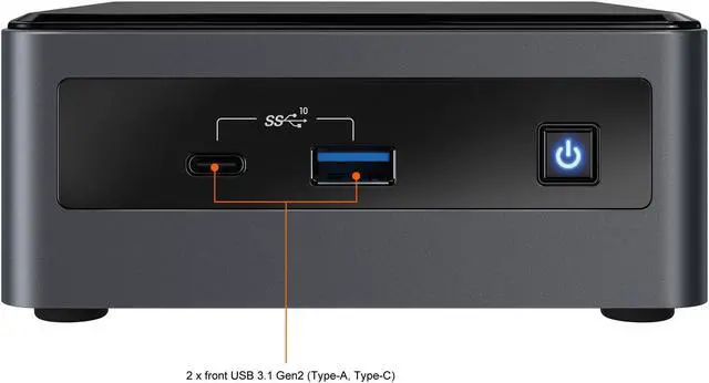 Alt view image 4 of 6 - Intel NUC 10 BXNUC10i7FNHN1 Mini / Booksize Barebone System - Intel Core i7-10710U CPU Installed -  Tall