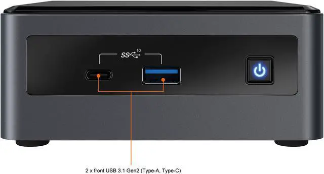 Alt view image 4 of 6 - Intel NUC 10 BXNUC10i3FNHN1 Mini / Booksize Barebone System - Intel Core i3-10110U CPU Installed -  Tall