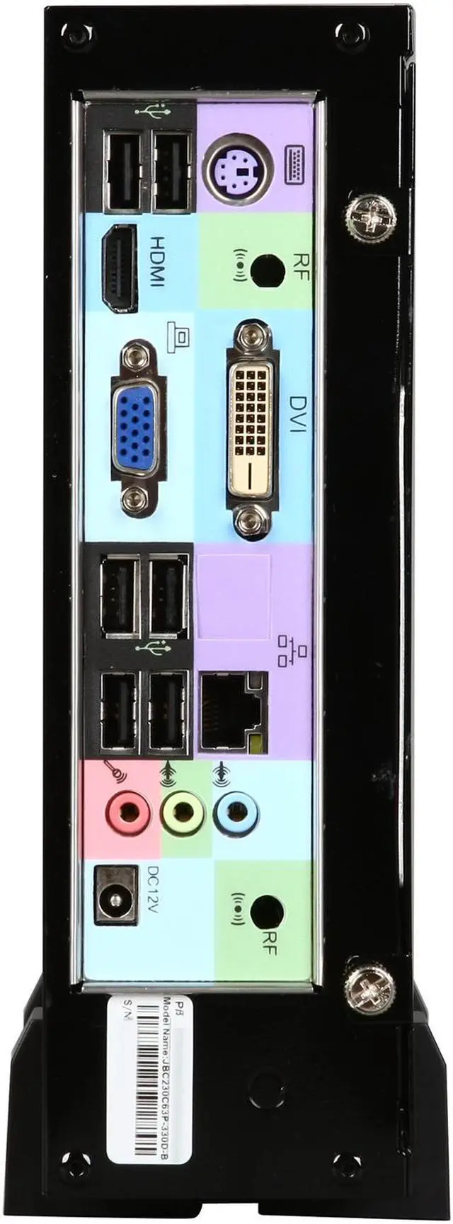 Alt view image 8 of 9 - Jetway HBJC230C63P-330D-B NVIDIA ION Black Mini / Booksize Barebone System