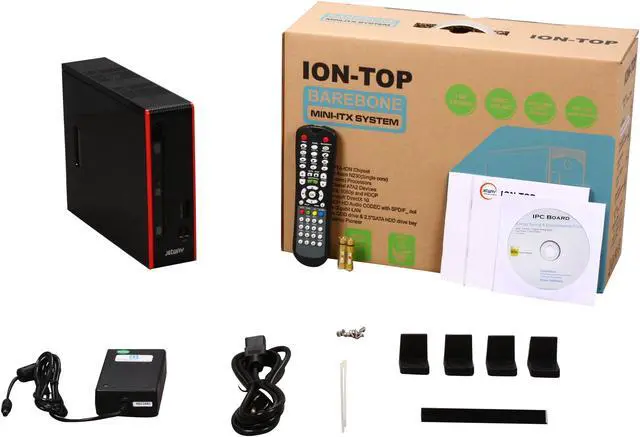 Alt view image 9 of 9 - Jetway HBJC230C63P-330D-B NVIDIA ION Black Mini / Booksize Barebone System