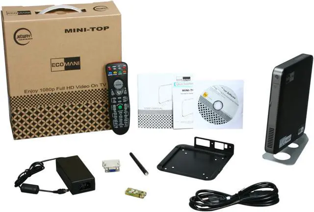 Alt view image 5 of 5 - Jetway Mini-Top Atom Dual-Core 525 NVIDIA ION2 with WiFi /Remote Control Mini Barebone