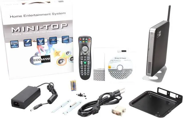 Alt view image 6 of 6 - Jetway Mini-Top Atom Dual-Core 525 Intel NM10 NVIDIA ION2 with WiFi /Remote Control DDR3 Mini Barebone