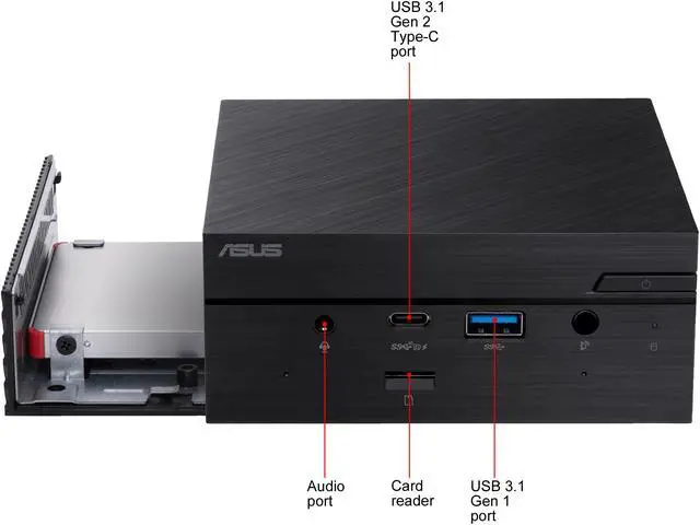 Alt view image 5 of 9 - ASUS PN50 Mini PC Barebone with AMD Ryzen 5 4500U Six-core Mobile Processor, up to 64GB DDR4 RAM, M.2 PCIE up to 1TB SSD, WiFi 6, Bluetooth, USB-C with VESA Mount (PN50-BBR065MD)
