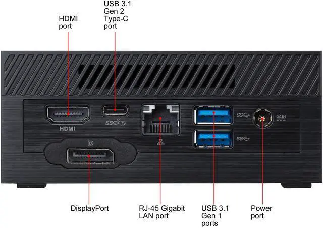 Alt view image 7 of 9 - ASUS PN50 Mini PC Barebone with AMD Ryzen 5 4500U Six-core Mobile Processor, up to 64GB DDR4 RAM, M.2 PCIE up to 1TB SSD, WiFi 6, Bluetooth, USB-C with VESA Mount (PN50-BBR065MD)