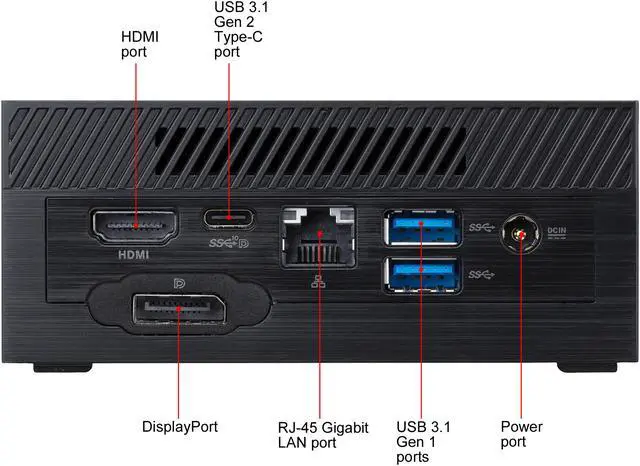 Alt view image 7 of 10 - ASUS PN50 Mini PC with AMD Ryzen R7-4700U 8 Cores Mobile Processors, Support up to 4 Displays in 4K Resolution, up to 64GB DDR4 RAM, M.2 SSD, 802.11AX WiFi 6 with Dual USB 3.2 Gen 2 Type-C (PN50-BBR066MD)
