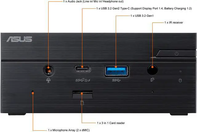 Alt view image 7 of 15 - ASUS PN51 MiniPC Barebone with AMD Ryzen R3-5300U, up to 64GB DDR4 RAM, M.2 SSD, WiFi 6 with Dual USB 3.2 Gen 2 Type-C (PN51-BB3000MD)