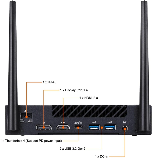 Alt view image 7 of 7 - ASUS PL63 PL63-BB5000XT-O Black Mini / Booksize Barebone System