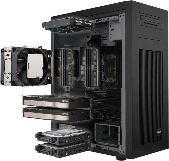 Alt view image 16 of 16 - ASUS ExpertCenter Pro ET700I W7-B-1300 Performance AI workstation supports Intel Xeon W-3400/W-2400 processor, PCIe 5.0, DDR5 ECC, 2x 2.5 Gb LAN, 2x M.2, 2x GPU Support, 1300W 80 PLUS Platinum PSU, USB Type-C