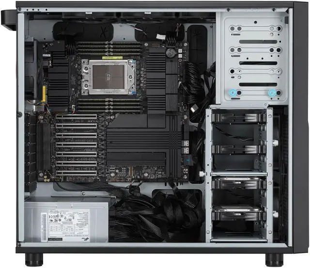 Alt view image 7 of 7 - ASUS ExpertCenter Pro ET900A X9-B-2000 Performance AI workstation supports AMD RYZEN Threadripper PRO 7000, DDR5 ECC, 2x 10GbE, up to 4 NVIDIA Quadro RTX GPU, 4x M.2, USB 40Gbps Type-C, 2000W PSU