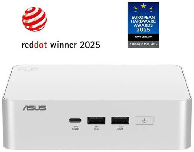 Alt view image 2 of 10 - ASUS NUC 15 Pro+ Barebone Mini PC with Intel Core Ultra 7 255H  CPU, 2x DDR5 SO-Dimm Slots, Dual Storage Design, Thunderbolt™ 4, Wi-Fi 7, Aluminum Chassis  - Memory and Storage Sold Separately