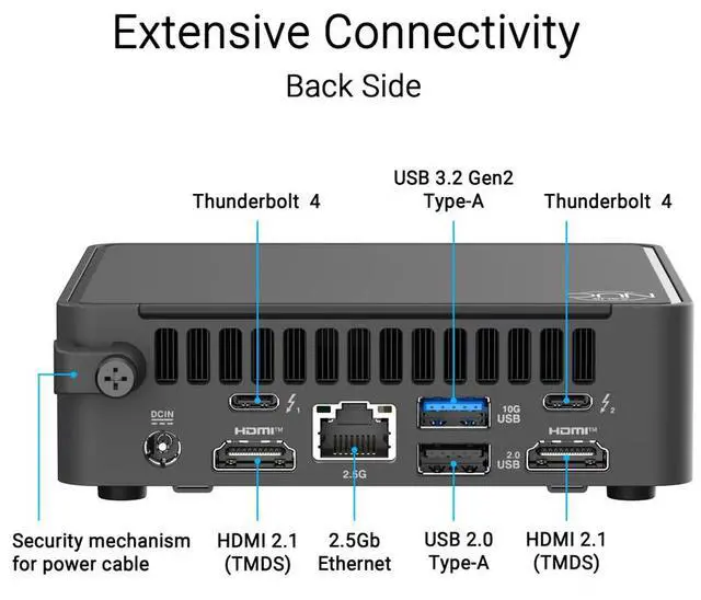 Alt view image 4 of 5 - ASUS NUC 15 Pro RNUC15CRKV50000U Black Barebone System