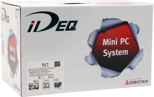 Alt view image 12 of 12 - BIOSTAR iDEQ N1 AMD Socket 754 NVIDIA GeForce 6100 Barebone