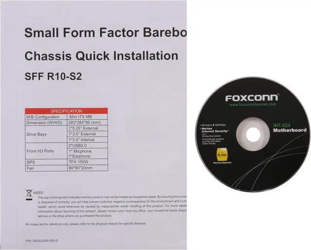 Alt view image 9 of 10 - Foxconn RS233 ITX-Barebone Intel 945GC Barebone