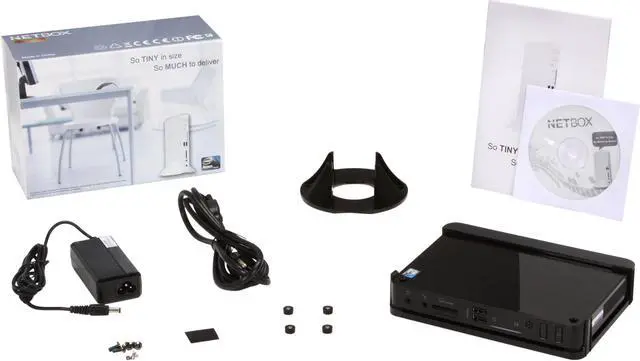 Alt view image 6 of 6 - Foxconn NT425-0H0W-B-AE-QB Intel Pineview-D Black Mini / Booksize Barebone System
