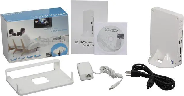 Alt view image 5 of 5 - Foxconn nT425-0h0w-W-A-NA Intel PineView-D White Mini / Booksize Barebone System